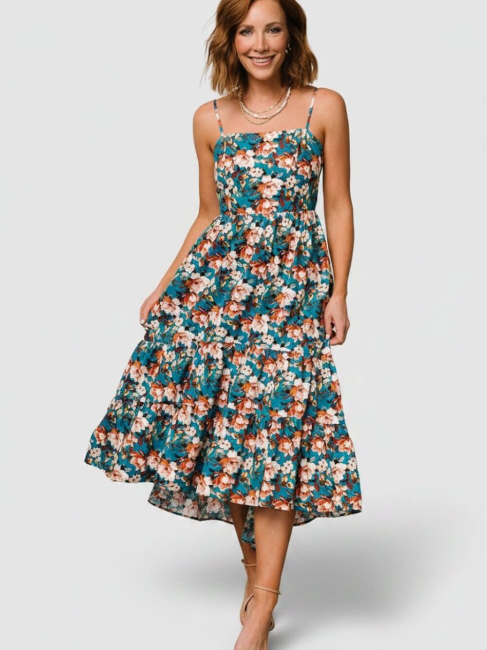 NEW Baltic Born Shari Tank Maxi Dress | Deep Blue Floral Size S - Picture 4 of 5